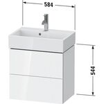 Duravit WTU Compact L-CUBE 544x584x391mm 2 Schubk weiß hochglanz