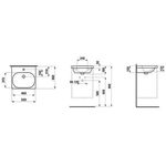 Laufen Waschtisch LUA 50x46cm unterbauf m ÜL 1 HL-A weiß LCC