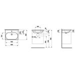 Laufen Waschtisch LUA 60x46cm unterbauf m ÜL 1 HL-A weiß LCC