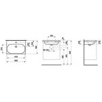 Laufen Waschtisch LUA 65x46cm unterbauf m ÜL 1 HL-A weiß LCC