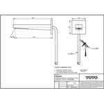 TOTO Automatikarmaturenauslauf UP eckig, 2 l/min, Ausladung 175mm chrom