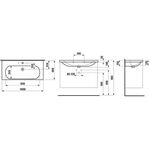 Laufen Waschtisch LUA 100x46cm unterbauf m ÜL 3-HL weiß LCC