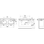 Laufen Doppelwaschtisch LUA 120x46cm ub o ÜL ÜLK u ge. 1 HL-A we LCC