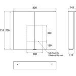 Emco LED-Lichtspiegelschr. FLAT 2 DESIGN AP 800x711mm 2-tü m Lichtsegel Aluminiu