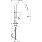 Einhebel-Spültischmischer AXOR STARCK DN 15 m Ausziehbrause bru black chrome