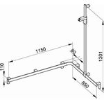 Keuco Duschhandlauf AXESS rechts silber-eloxiert 1140/840/1300mm