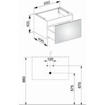 Keuco Waschtischunterbau X-LINE 650x400x490mm vulkanit