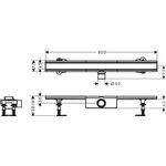 HG Duschrinne RainDrain Compact Komplettset 800mm