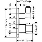 Thermostat AXOR URQUIOLA UP mit Ab-/Umstellventil brushed bronze