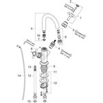 2-Griff-WT-Armatur 160 AXOR MONTREUX DN 15 f HWB m ZAG 1 1/4Zoll pol. bl chrome