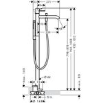 Einhebel-Wannenmischer AXOR UNO Bügelg bodenst stainless steel optic