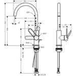 Einhebel-Waschtischmischer AXOR UNO 240 Bügelgriff brushed brass