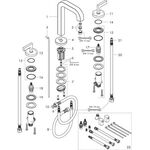 3-L Waschtischarmatur 170 AXOR CITTERIO DN 15 m Hebelgr u Ros. m Al 140mm pol. g