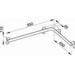 Keuco Dusch-/Wannenhandlauf AXESS verchromt links, 800/600mm