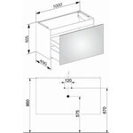 Keuco Waschtischunterbau X-LINE 1000x605x490mm vulkanit