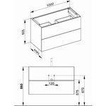Keuco Waschtischunterbau X-LINE 1000x605x490mm vulkanit