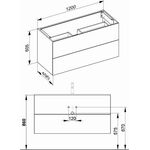 Keuco Waschtischunterbau X-LINE 1200x605x490mm cashmere
