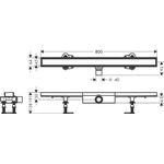 HG Duschrinne RainDrain Compact Komplettset 800mm