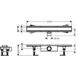 HG Duschrinne RainDrain Compact Komplettset 600mm