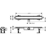 HG Duschrinne RainDrain Compact Komplettset 600mm