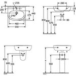 V&B Waschtisch O.NOVO 550x440mm 1 HL ov mit ÜL we