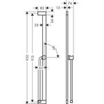HG Brausestange Unica/Pulsify 90cm easy Sli u Brschl 1600mm bru bro