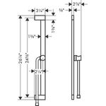 HG Brausestange Unica E Puro 650mm easy Sli u Brschl 1600mm mweiß