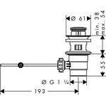 HG Ablaufventil Kunststoff mit mattschwarzer Blende