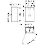 HG Waschtischunterschrank Xevolos E TA li 340x555x245mm Ko sch-gr ma sch-gr