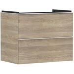 HG Waschtischunterschrank Xelu Q 780x605x475mm eiche natur Griff mattweiß
