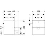 HG Waschtischunterschrank Xelu Q 580x605x475mm diamantengr ma Gri ma-sw