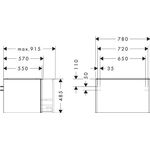 HG Waschtischunterschrank Xelu Q 780x485x550mm diamantengr ma Gri ma-sw