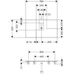 HG Konsole Xelu Q 980x550mm m Auss mittig eiche natur