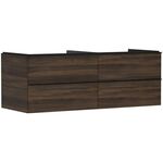 HG Waschtischunterschrank Xelu Q 1360x485x550mm NB du Griff mattschwarz