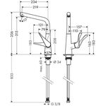 HG Einhebel-Küchenmischer 320 METRIS M71 Eco, 1 jet chrom