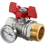 OV Kugelhahn m Thermo roter Flügelgriff 3/4Zoll IGx1Zoll A