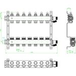 OV Edelstahl-Verteiler Multidis SFQ mit Durchflussindikator für 7 Kreise