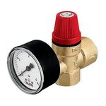 Caleffi Membran-Sicherheitsventil 1/2Zoll, mit Manometer 3,0 bar