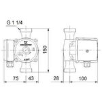 Grundf Zirkulationspumpe UP Serie 100 230 V, Rp 3/4Zoll, 150mm UP 20-15 N