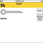Splinte DIN 94/ISO 1234 3,2x 25 Kupfer 100 Stück - VPE: 100