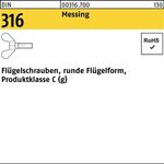 Flügelschraube DIN 316 M6x 40 Messing 100 Stück - VPE: 100