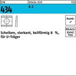 U-Scheibe DIN 434 vierkant keilförmig 13,5 A 2 Neigung 8% 50 Stück - VPE: 50