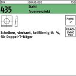 I-Scheibe DIN 435 vierkant keilförmig 22 Stahl feuerverz. Neigung 14% 100St. - VPE: 100
