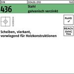 Unterlegscheibe DIN 436 vierkant 39x 110x 8 Stahl galv.verz. 25 Stück - VPE: 25