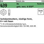 Sechskantmutter DIN 439 FormB BM 6 Automatenstahl galv.verz. 8 DiSP 100St. - VPE: 100