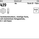 Sechskantmutter DIN 439/ISO 4035 FormB BM 42x 1,5 Automatenstahl 10 Stück - VPE: 10