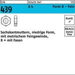 Sechskantmutter DIN 439/ISO 4035 FormB BM 18x 1,5 A 4 10 Stück - VPE: 10