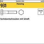 Sechskantschraube DIN 931 Schaft M12x 50 Messing 50 Stück - VPE: 50