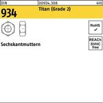 Sechskantmutter DIN 934 M16 Titan (Grade 2) 25 Stück - VPE: 25
