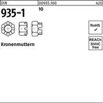 Kronenmutter DIN 935-1 M24 10 25 Stück - VPE: 25